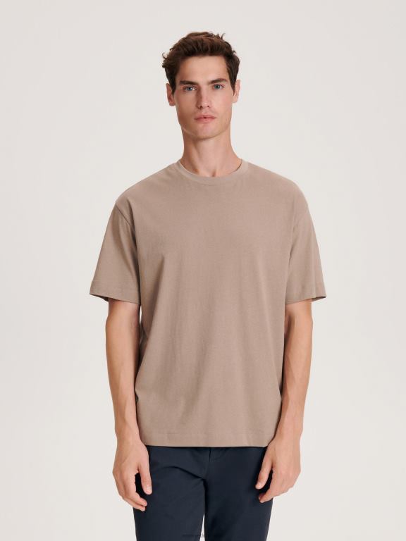 cafea Reserved bărbați îmbrăcăminte tricou boxy 648HZ1181