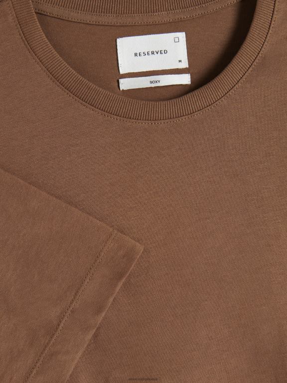 cafea Reserved bărbați îmbrăcăminte tricou supradimensionat 648HZ1283