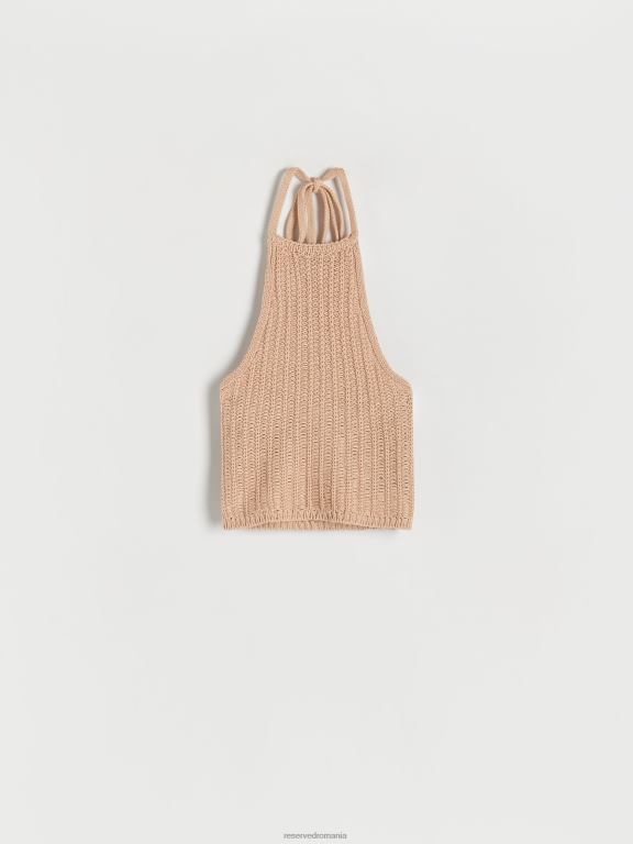 cafea Reserved femei îmbrăcăminte top din jerseu din bumbac organic 648HZ516