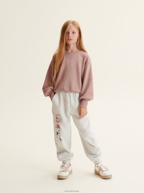 cafea Reserved fetelor îmbrăcăminte hanorac cu mâneci umflate 648HZ1840