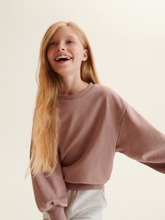 cafea Reserved fetelor îmbrăcăminte hanorac cu mâneci umflate 648HZ1840