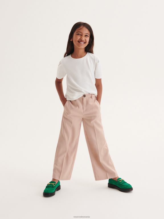 cafea Reserved fetelor îmbrăcăminte pantaloni eleganti cu pliu presat 648HZ1853