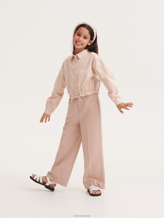 cafea Reserved fetelor îmbrăcăminte pantaloni eleganti cu pliu presat 648HZ1853