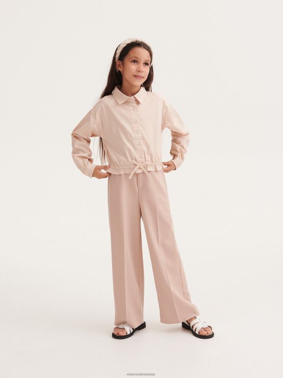 cafea Reserved fetelor îmbrăcăminte pantaloni eleganti cu pliu presat 648HZ1853