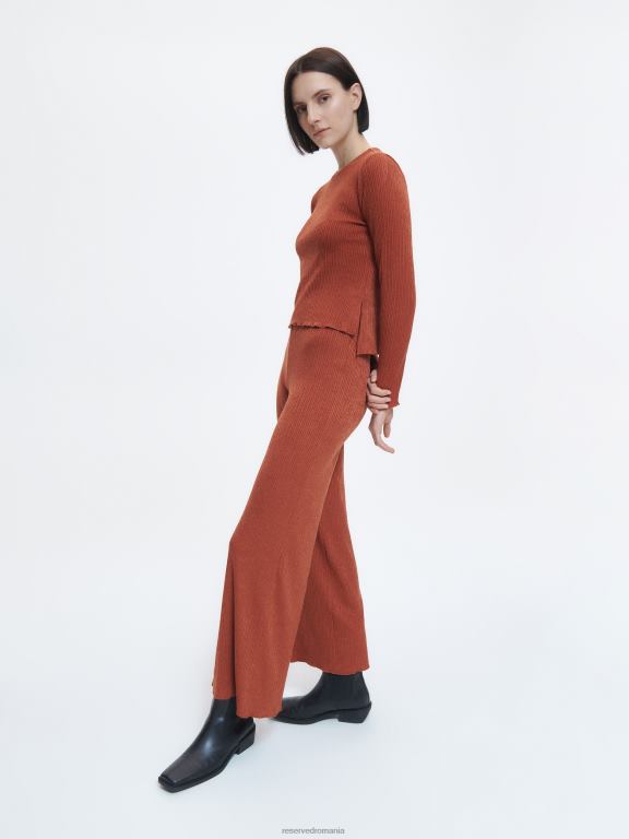 carmin Reserved femei îmbrăcăminte pantaloni din jerseu structural 648HZ705