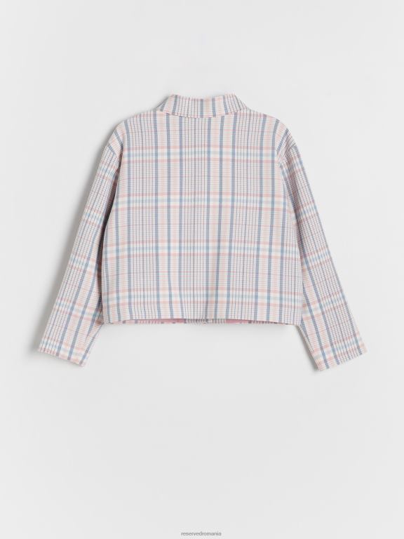 coral Reserved fetelor îmbrăcăminte blazer decupat cu carouri 648HZ1955
