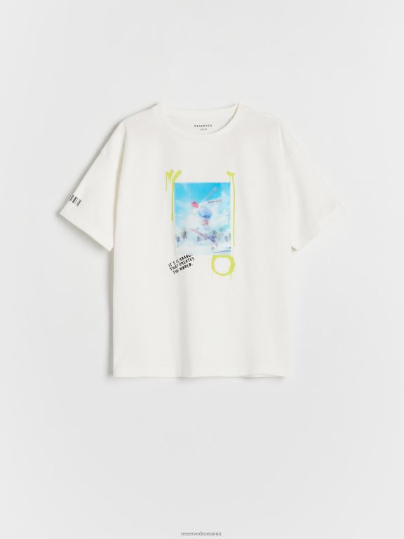 cremă Reserved băieți îmbrăcăminte tricou 648HZ2113