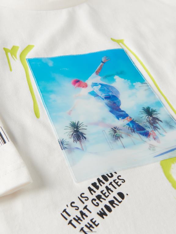 cremă Reserved băieți îmbrăcăminte tricou 648HZ2113