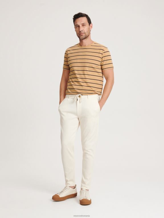 cremă Reserved bărbați îmbrăcăminte pantaloni chino slim 648HZ1472