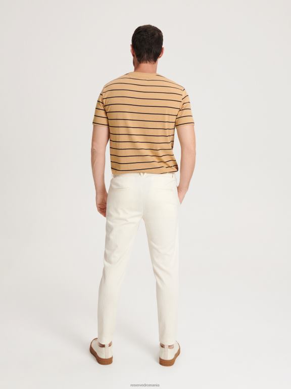 cremă Reserved bărbați îmbrăcăminte pantaloni chino slim 648HZ1472