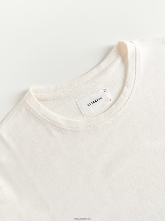 cremă Reserved bărbați îmbrăcăminte stil de modă tricou cu potrivire obișnuită 648HZ1267