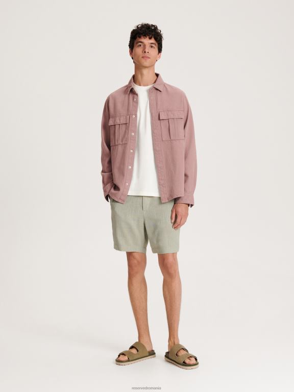 cremă Reserved bărbați îmbrăcăminte stil de modă tricou cu potrivire obișnuită 648HZ1267