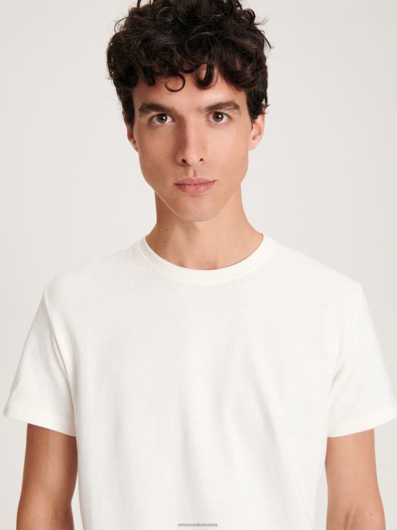 cremă Reserved bărbați îmbrăcăminte stil de modă tricou cu potrivire obișnuită 648HZ1267