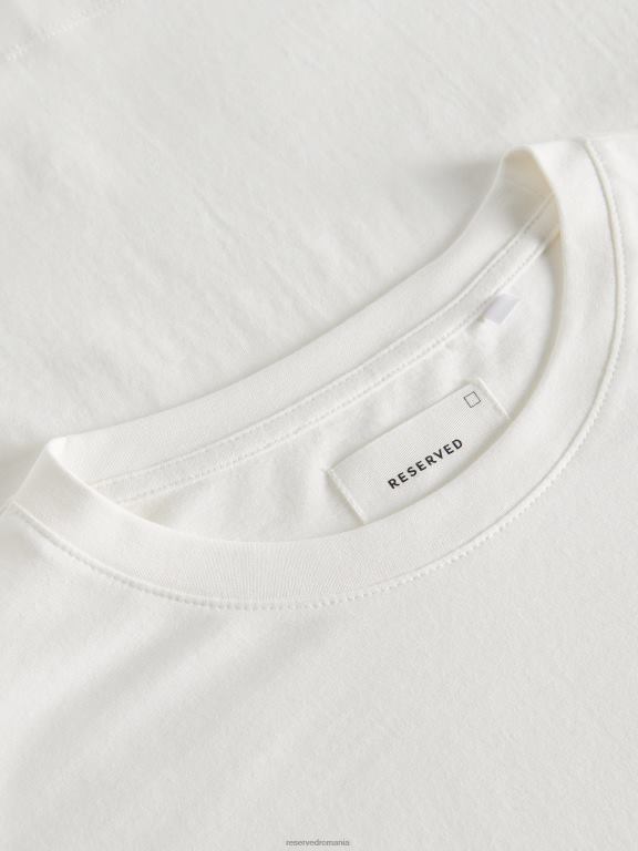 cremă Reserved bărbați îmbrăcăminte tricou boxy 648HZ1154