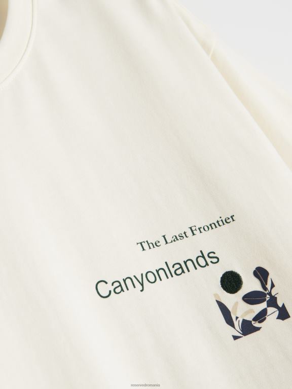 cremă Reserved bărbați îmbrăcăminte tricou confortabil cu imprimeu regulat 648HZ1176