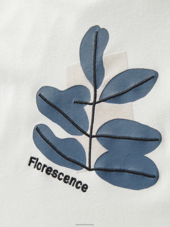 cremă Reserved bărbați îmbrăcăminte tricou confortabil cu imprimeu regulat 648HZ1215