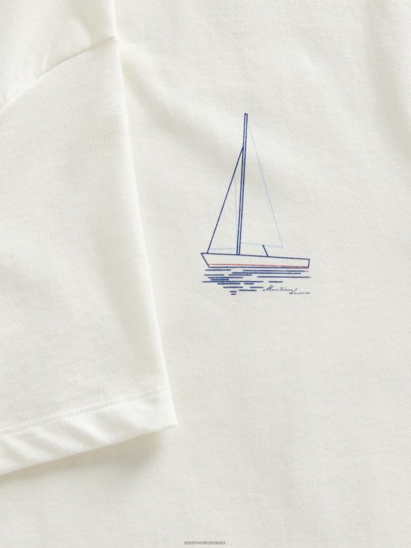 cremă Reserved bărbați îmbrăcăminte tricou cu potrivire regulată în stil nou 648HZ1184