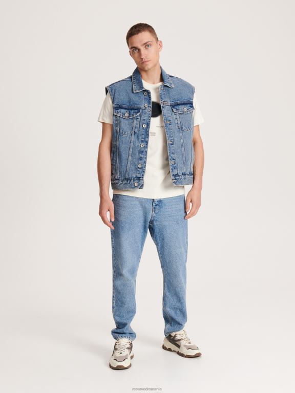 cremă Reserved bărbați îmbrăcăminte tricou nou regular cu imprimeu 648HZ1230