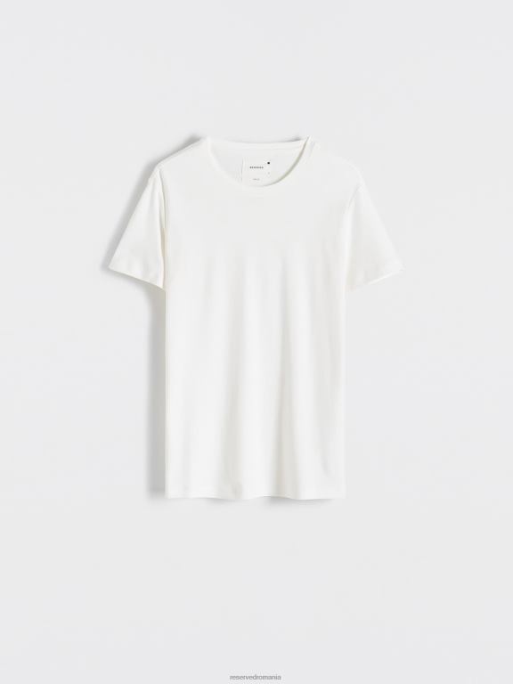 cremă Reserved bărbați îmbrăcăminte tricou slim fit 648HZ1186