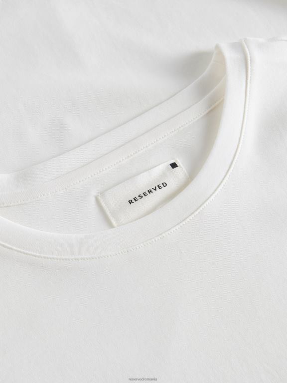 cremă Reserved bărbați îmbrăcăminte tricou slim fit 648HZ1186