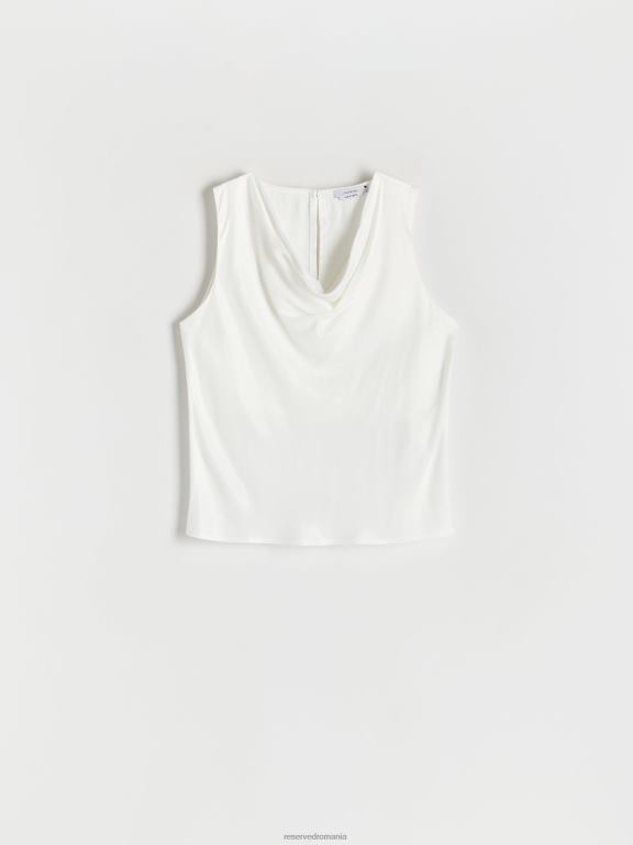 cremă Reserved femei îmbrăcăminte blat din satin 648HZ190