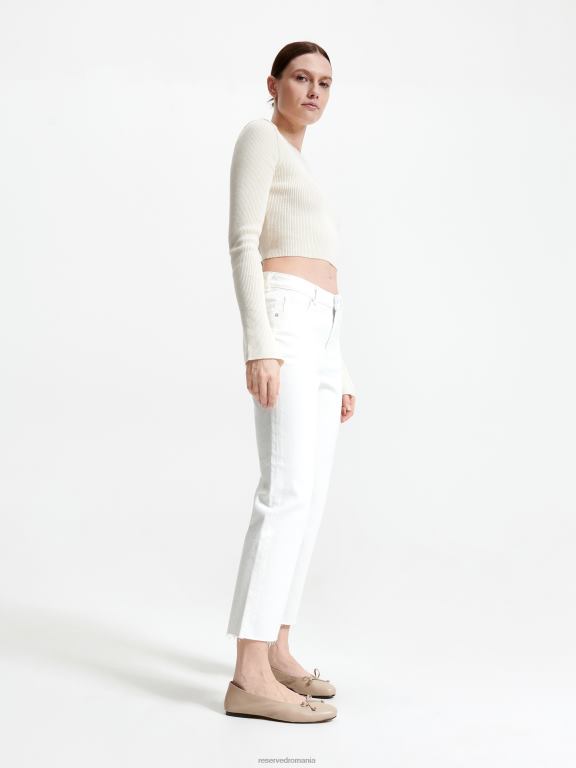 cremă Reserved femei îmbrăcăminte blugi flare 648HZ806