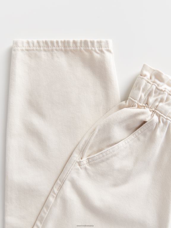 cremă Reserved femei îmbrăcăminte blugi paperbag 648HZ745