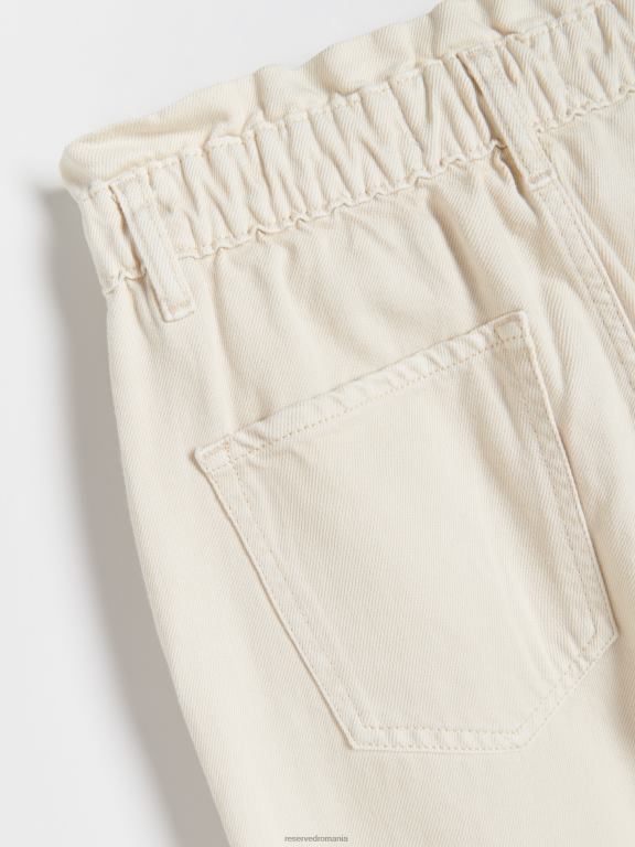 cremă Reserved femei îmbrăcăminte blugi paperbag 648HZ745