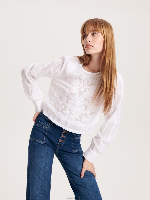 cremă Reserved femei îmbrăcăminte bluză 648HZ93