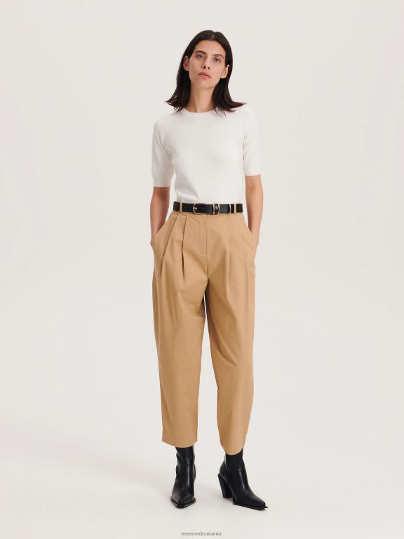 cremă Reserved femei îmbrăcăminte bluză bogată în viscoză 648HZ178