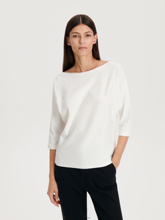 cremă Reserved femei îmbrăcăminte bluză bogată în viscoză 648HZ292