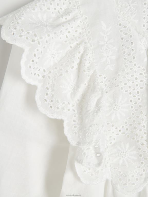 cremă Reserved femei îmbrăcăminte bluză cu decolteu decorativ 648HZ74