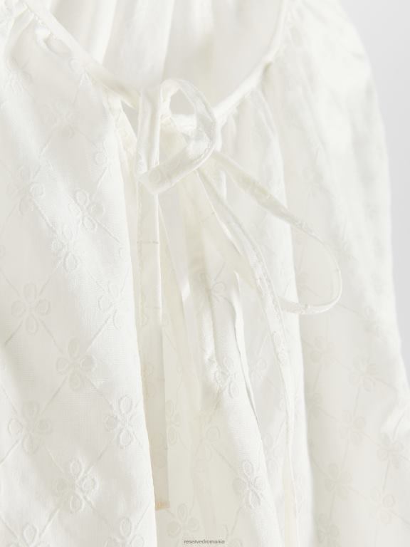 cremă Reserved femei îmbrăcăminte bluză cu inserții cu model 648HZ22