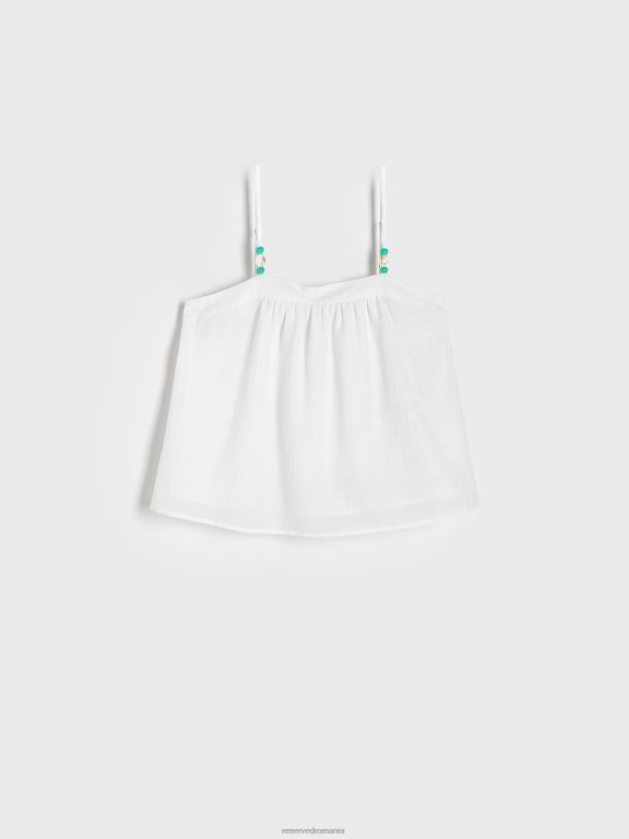 cremă Reserved femei îmbrăcăminte bluză cu pietre decorative 648HZ366