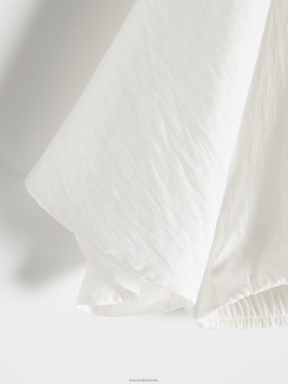 cremă Reserved femei îmbrăcăminte bluză cu rabat în față 648HZ128