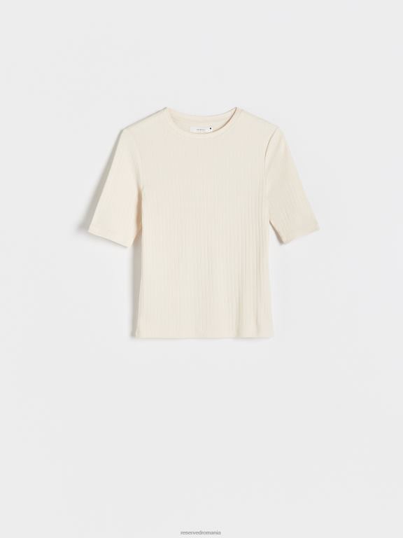 cremă Reserved femei îmbrăcăminte bluză din jerseu 648HZ384