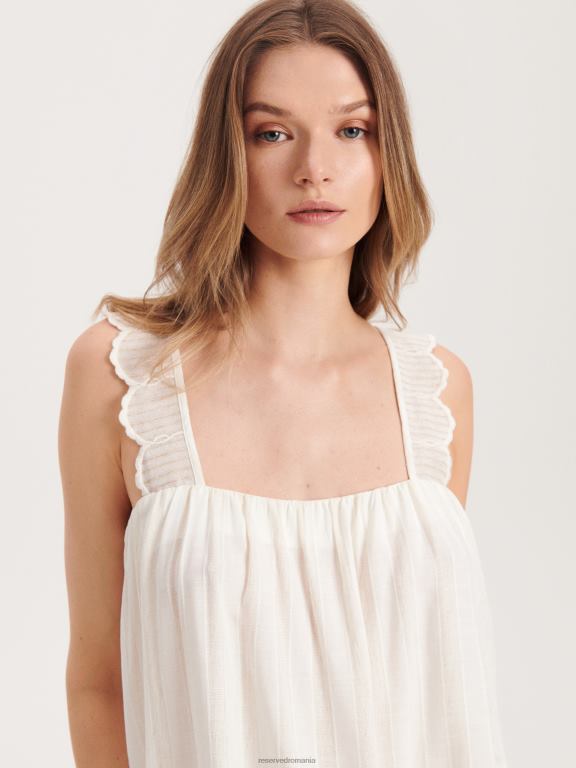 cremă Reserved femei îmbrăcăminte bluză din viscoză 648HZ155