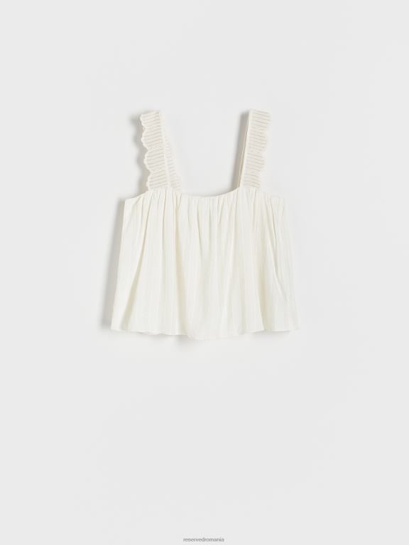 cremă Reserved femei îmbrăcăminte bluză din viscoză 648HZ155