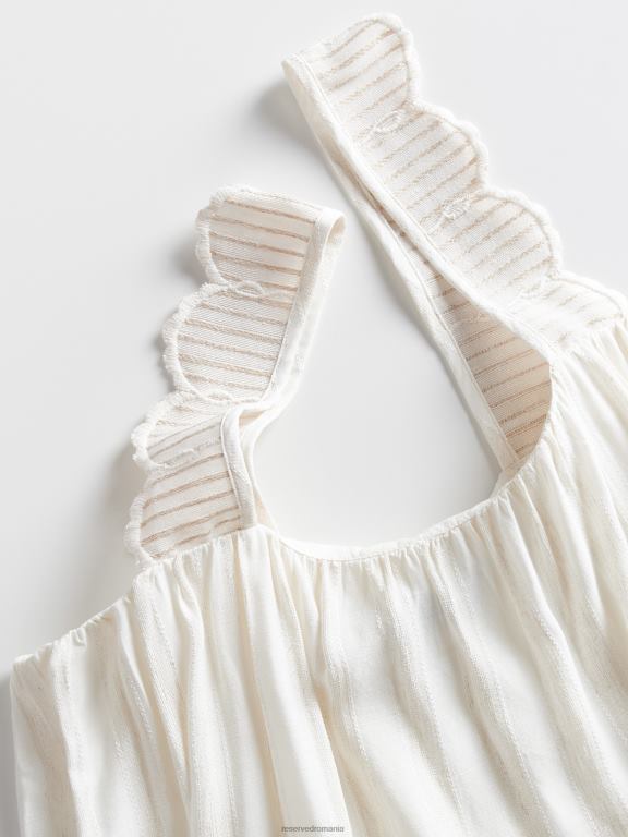 cremă Reserved femei îmbrăcăminte bluză din viscoză 648HZ155