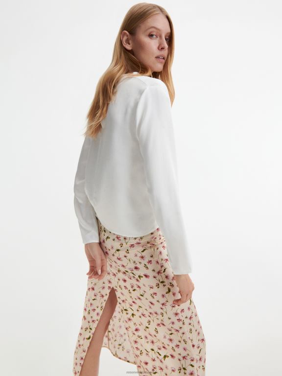cremă Reserved femei îmbrăcăminte bluză din viscoză 648HZ352