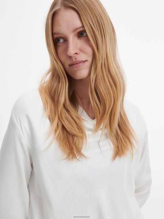 cremă Reserved femei îmbrăcăminte bluză din viscoză 648HZ352