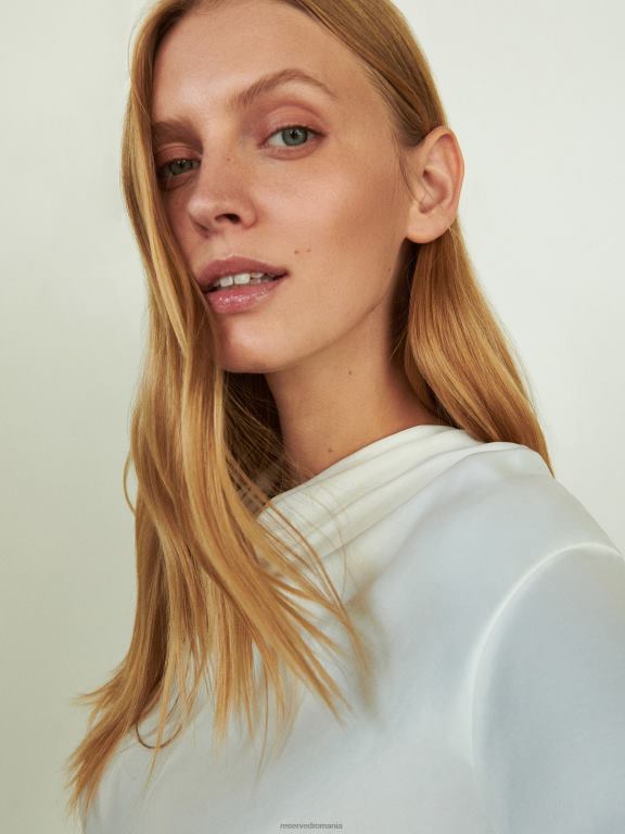 cremă Reserved femei îmbrăcăminte bluză din viscoză 648HZ352