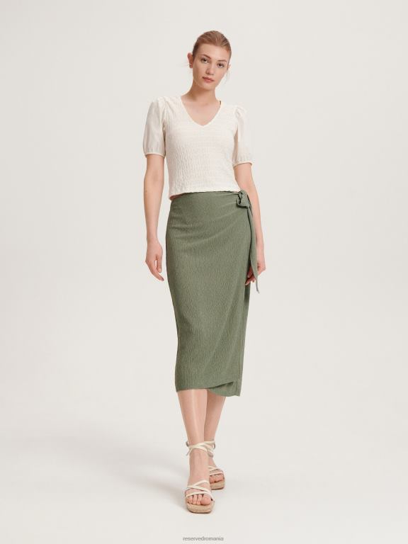 cremă Reserved femei îmbrăcăminte bluză mulată 648HZ485