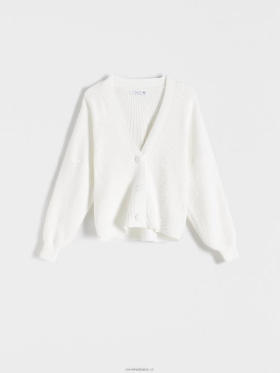 cremă Reserved femei îmbrăcăminte cardigan în amestec de viscoză 648HZ927