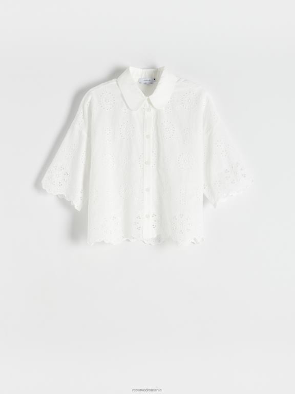 cremă Reserved femei îmbrăcăminte cămașă ajurata 648HZ66