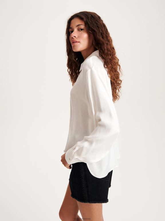 cremă Reserved femei îmbrăcăminte cămașă bogată în cupro 648HZ175
