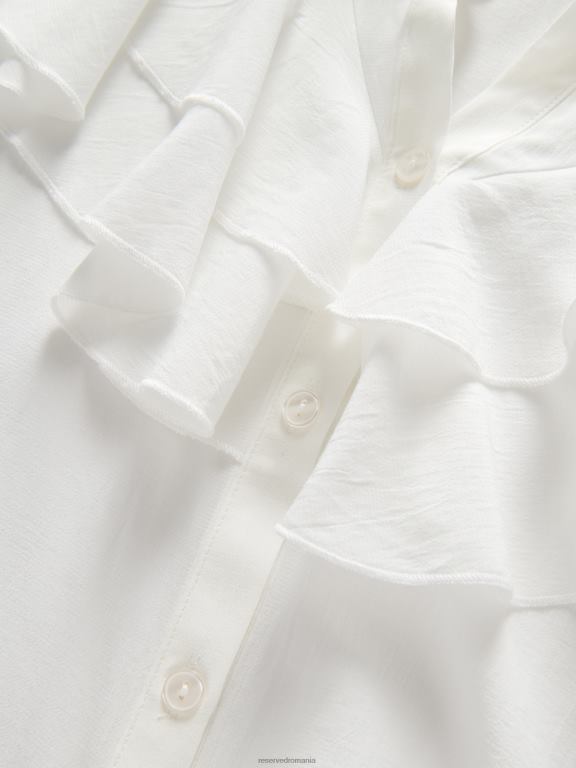 cremă Reserved femei îmbrăcăminte cămașă cu detaliu cu volan 648HZ18