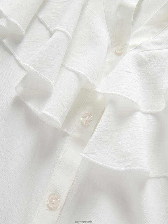 cremă Reserved femei îmbrăcăminte cămașă cu detaliu cu volan 648HZ18