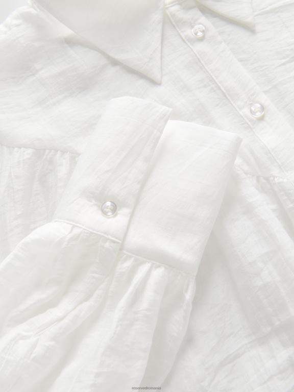 cremă Reserved femei îmbrăcăminte cămașă din amestec lyocell 648HZ271