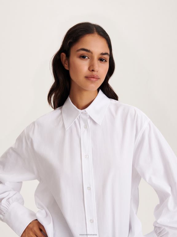 cremă Reserved femei îmbrăcăminte cămașă din amestec lyocell 648HZ289